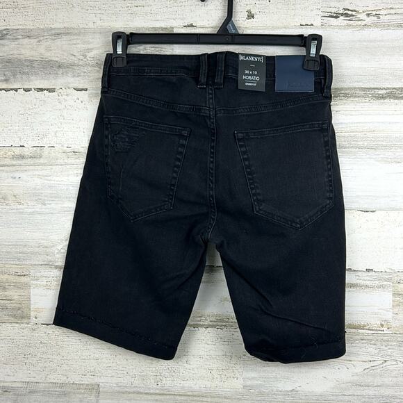 Blank NYC Men’s 30 Horatio Black 10" Denim Casual Skinny Fit Jean Shorts NWT - Picture 2 of 6
